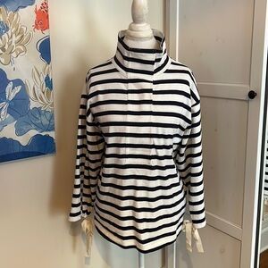 J. Crew Black and White Striped Top